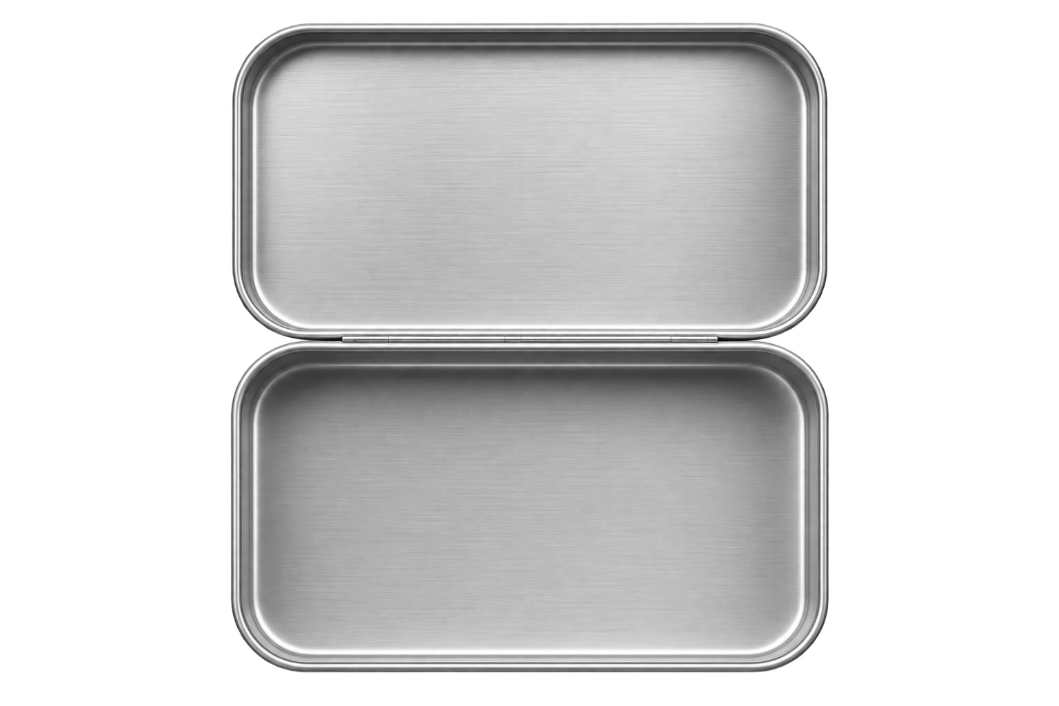 Open silver keepsake tin